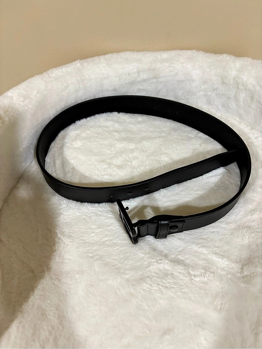 Balmain B Logo Buckle Leather Belt Black hardware